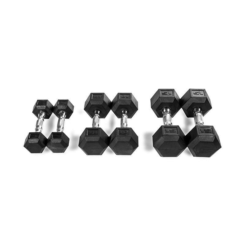 Set Dumbbell Karet Multi-ukuran Hitam